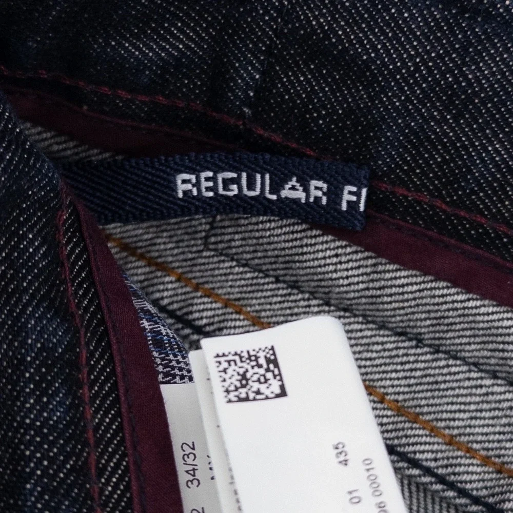 Hugo Boss Mens 34x32 Kansas Jeans Regular Fit Dark Wash Denim Designer Luxe